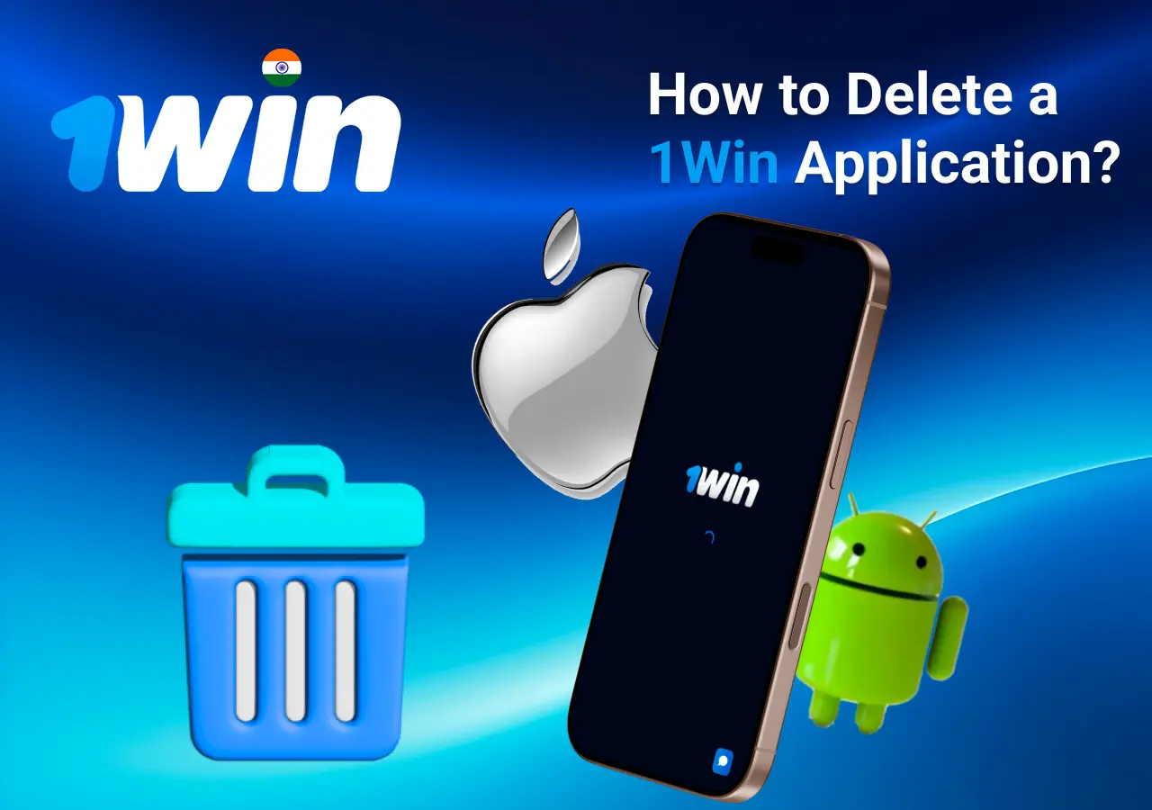Instructions on how to delete the application from iOS and Android devices, shown with app icons