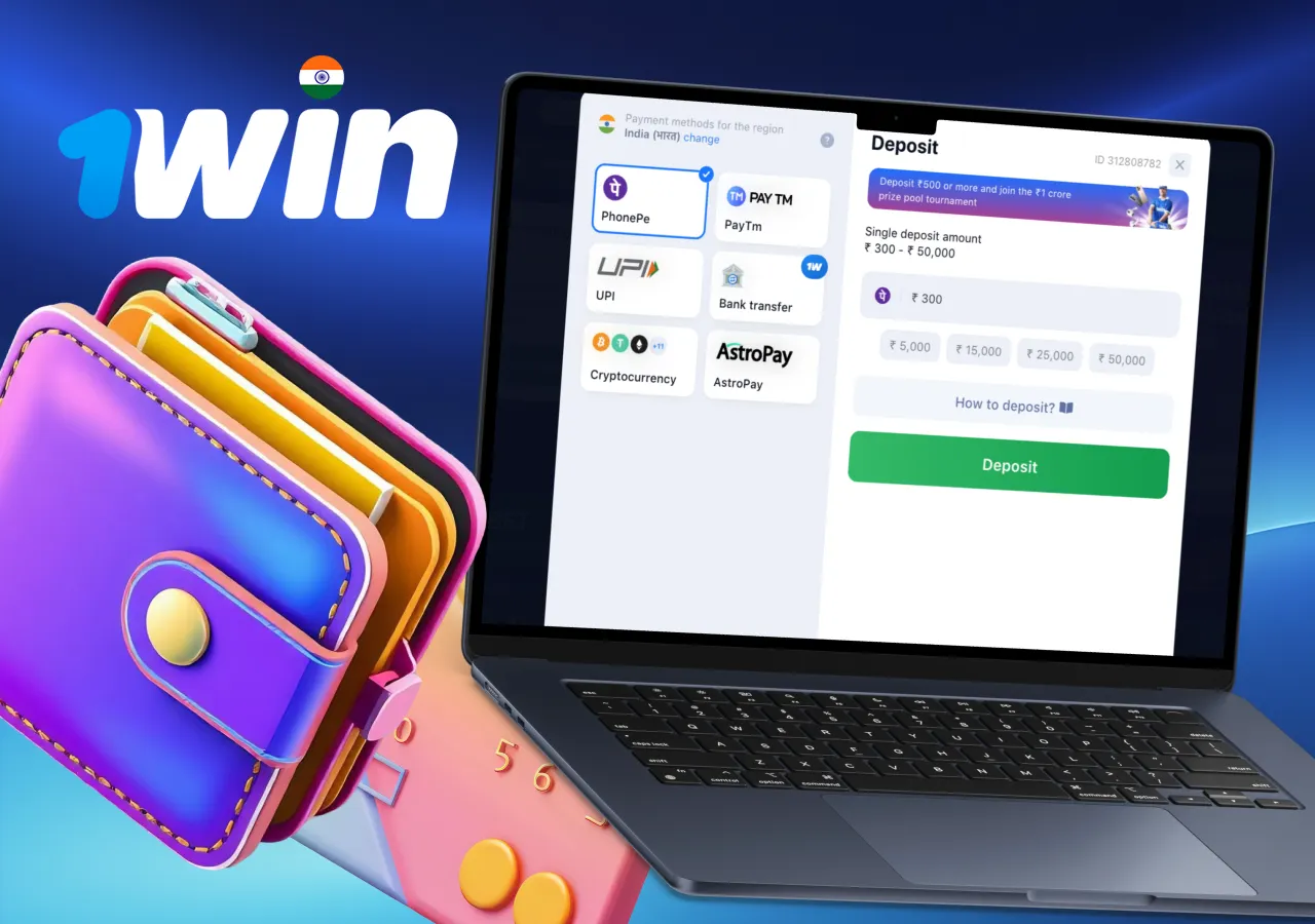 Detailed instructions on making the first deposit via personal cabinet